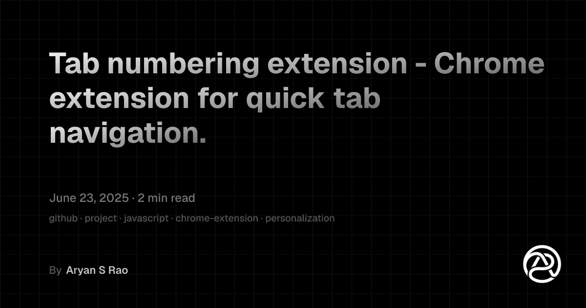 Tab numbering extension - Chrome extension for quick tab navigation.